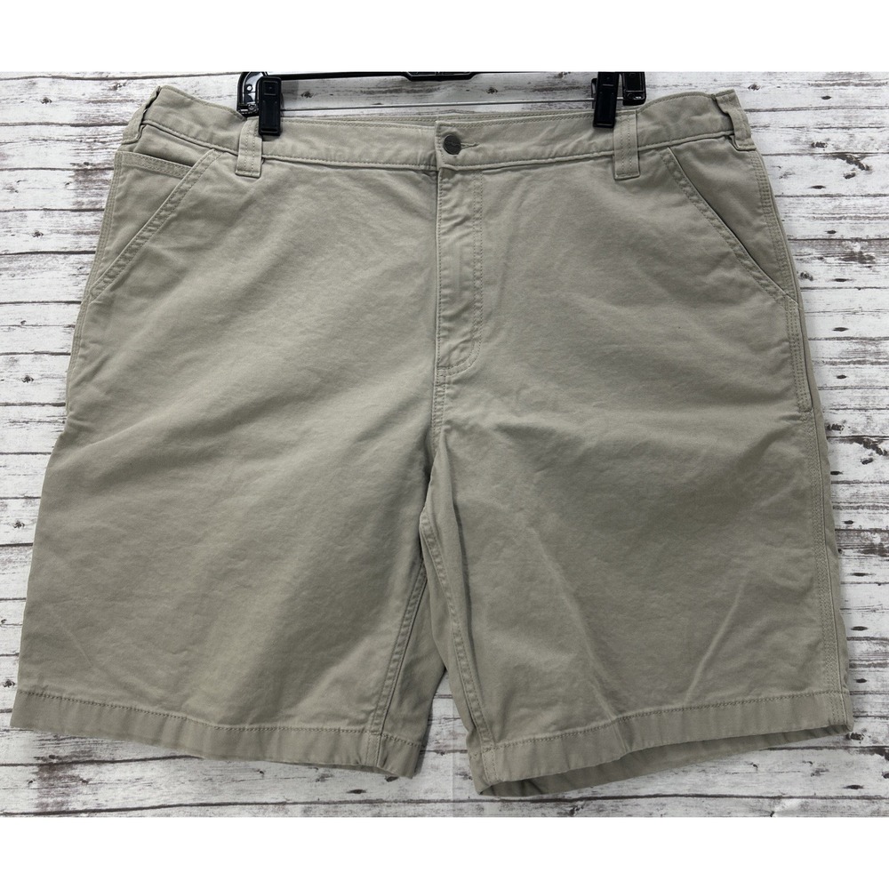 Carhartt Rugged Flex Relaxed Fit Canvas Utility Work Short Men Size 42 Beige